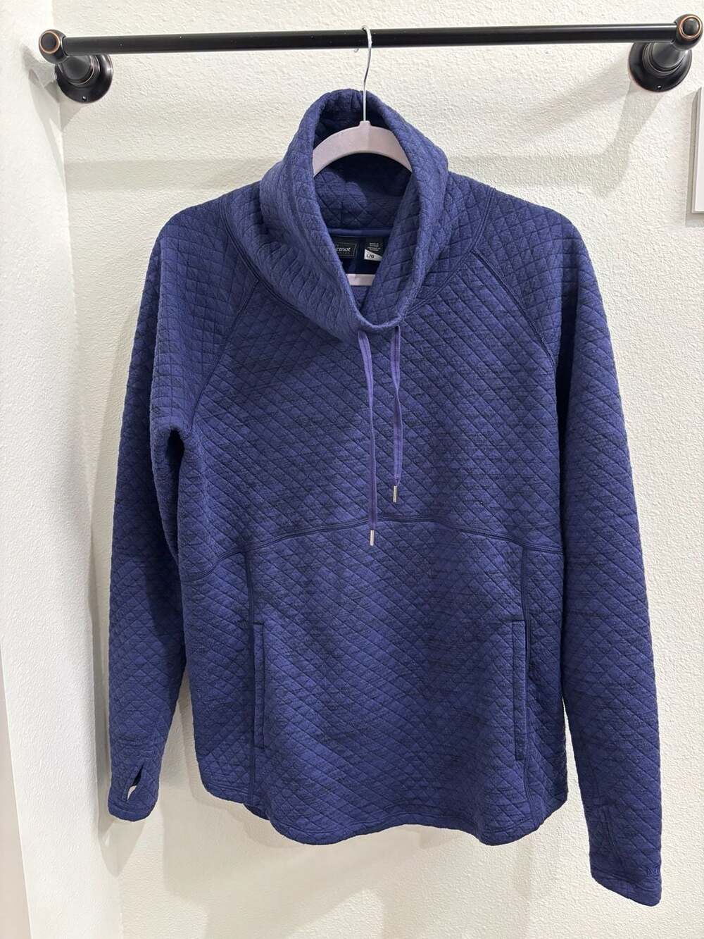 Womens Marmot Quilted Cowl Neck Pullover Size L